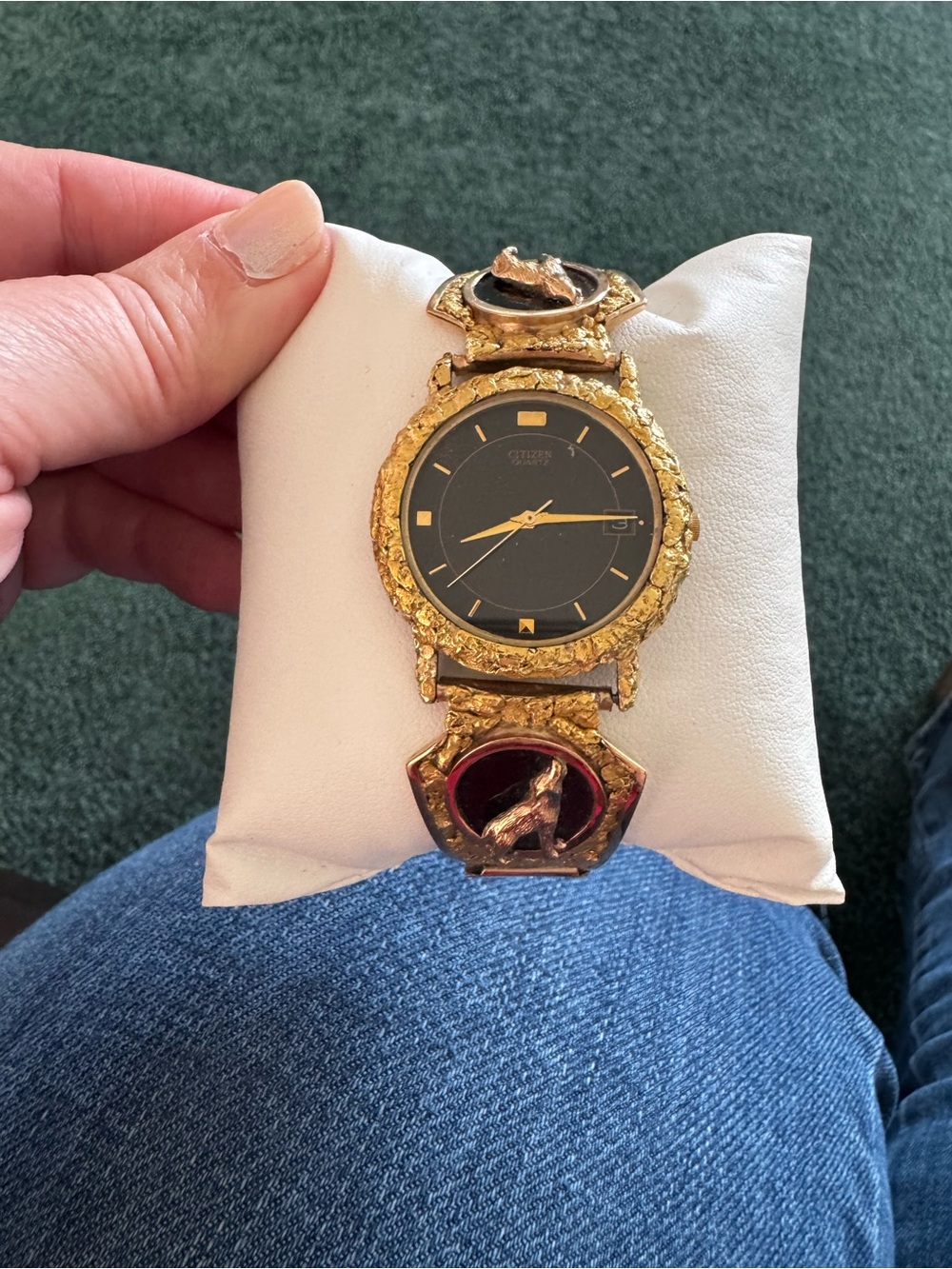 Citizen Gold-Tone Men's Watch with Black Dial - Vintage Alaskan Gold Nugget - Picture 6 of 9